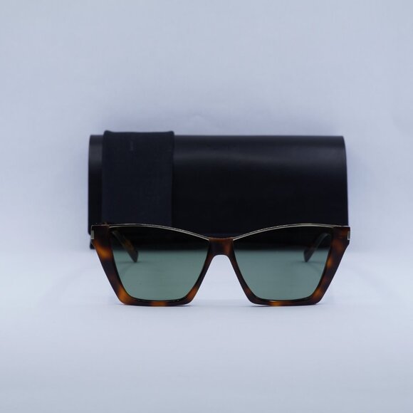 Saint Laurent SL369 KATE 002 Cat Eye Sunglasses - Havana/Green